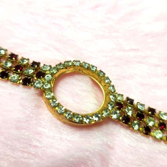 Vintage Eastman Watch CASE NO DIAL Ruby Red Rhinestones Design - Picture 2 of 6